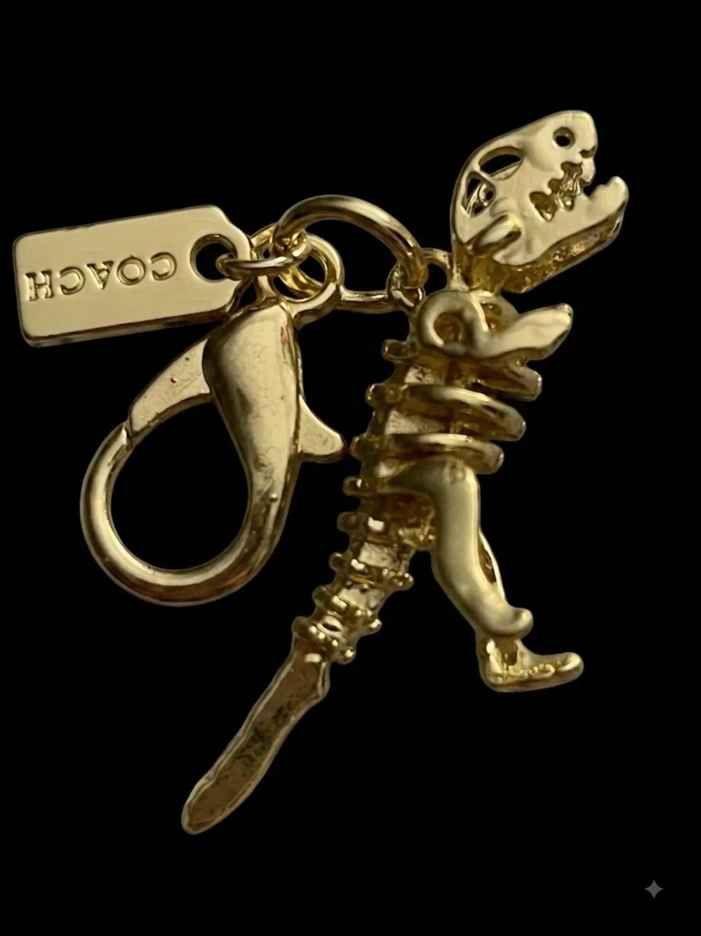 Coach Gold Tone Dinosaur Fossil Rex Charm